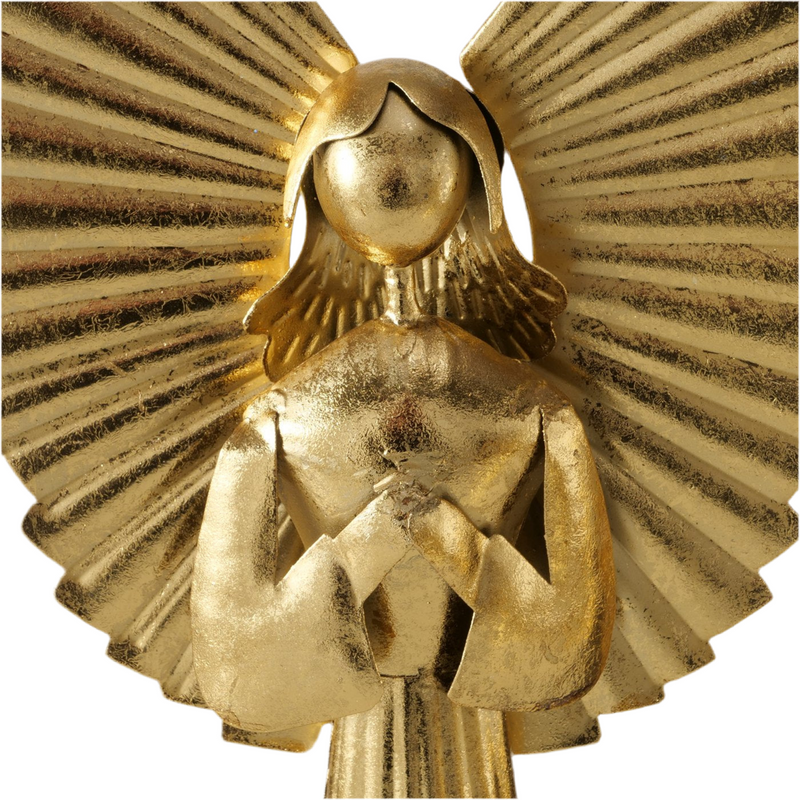 Metal decorative figure angel Nuriel in gold - 54 cm