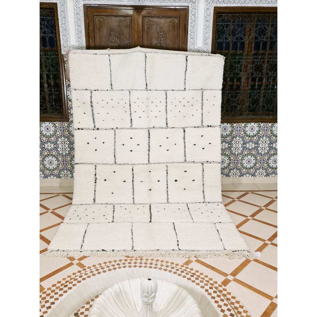 Authentischer Berberteppich aus Khouribga-Wolle 200 x 300 cm