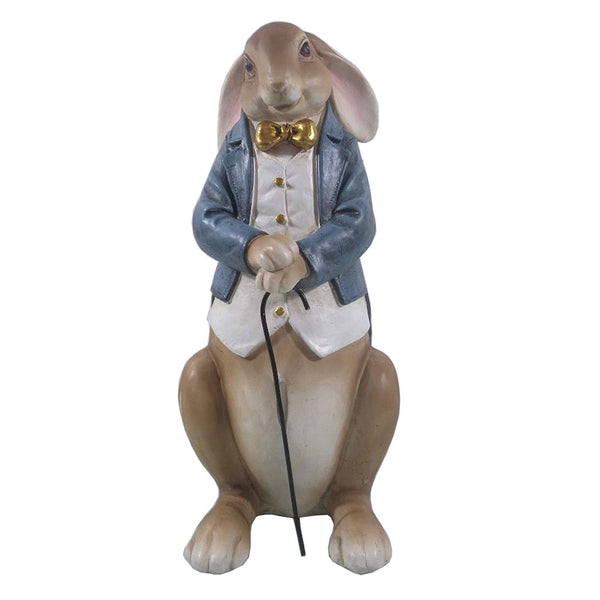 Decorative statue rabbit brown, blue 16x13x32 cm
