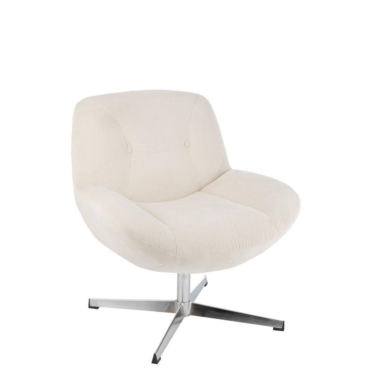 J-Line Loungesessel Chill Metal/Sperrholz Creme/Silber