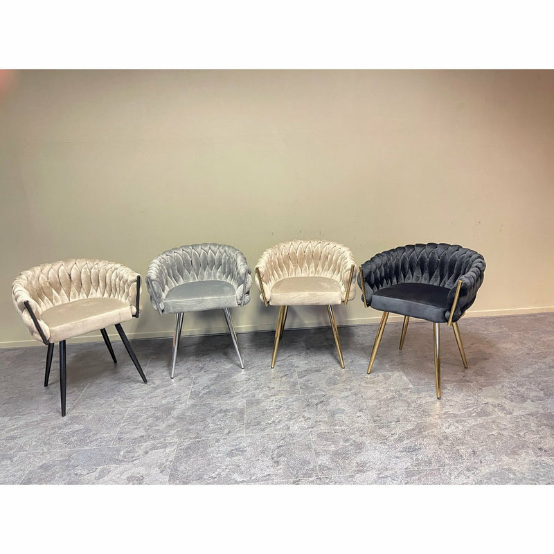Chair Eva Velvet Gray Chrome Frame