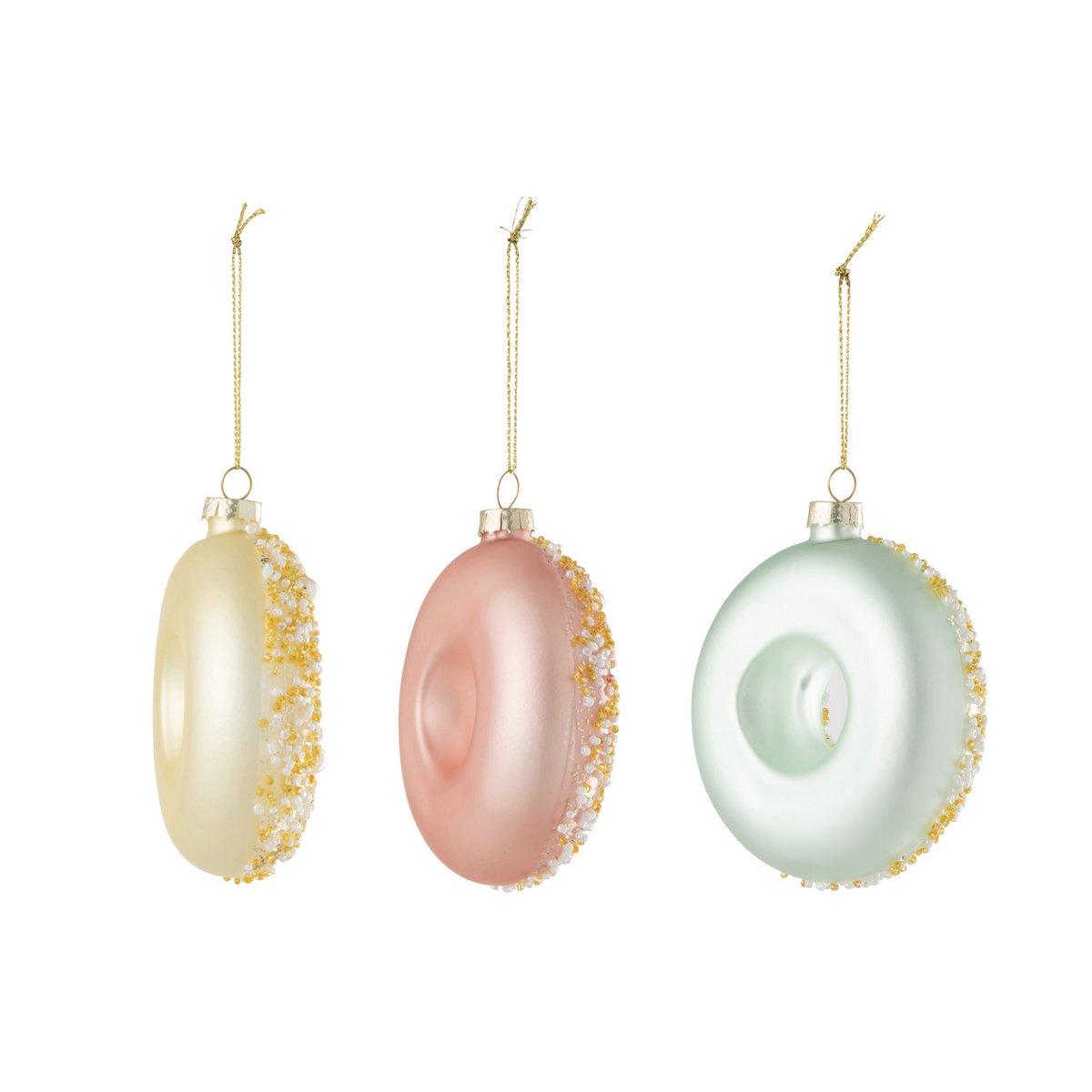 J-Line Box mit 6 Donut-Anhängern, 2+2+2 Pailletten, Glasmischung