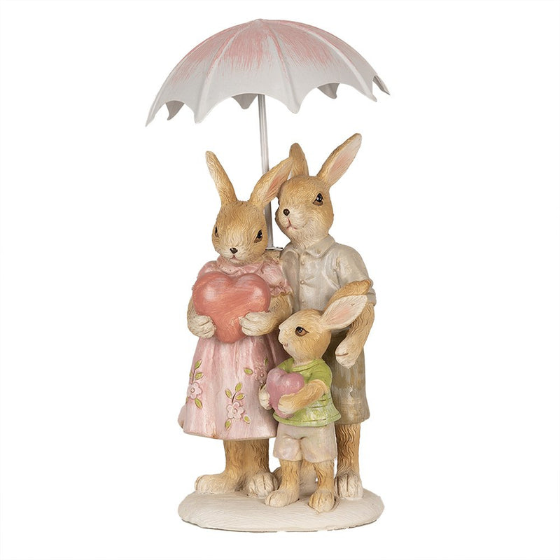 rabbit family with umbrella