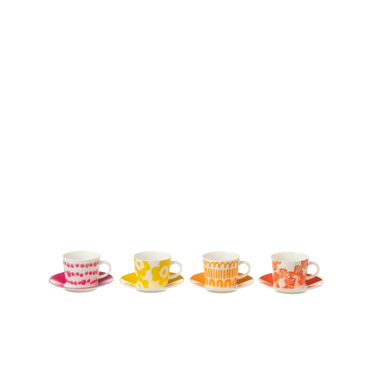 Kleurrijke espressokopjesset - set van 4 in geschenkverpakking