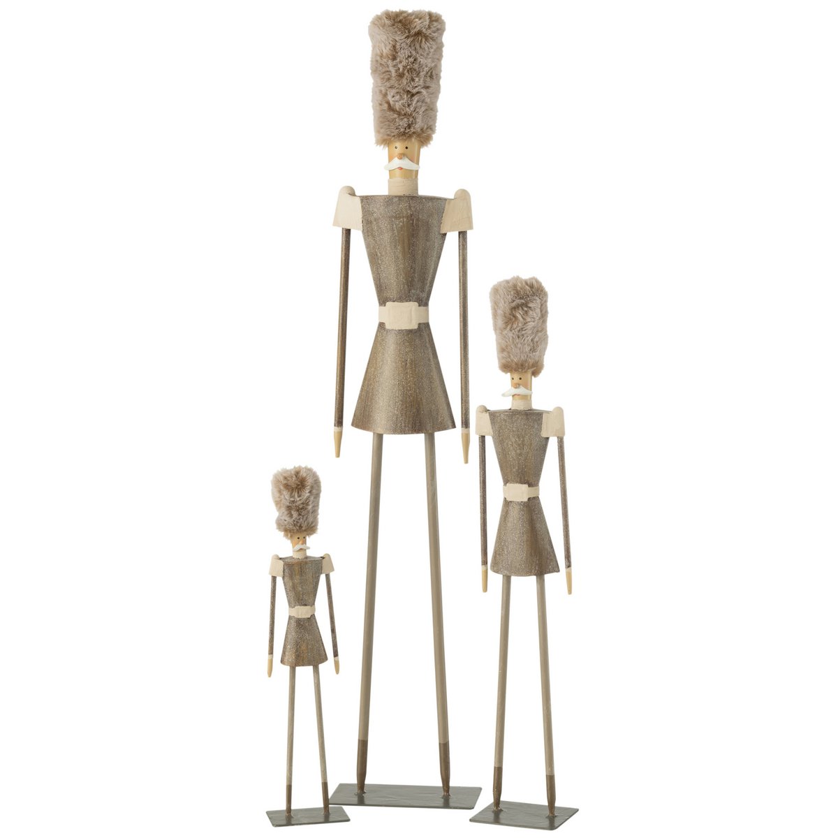 J-Line Soldier Pelzmütze, Metallgrau, Größe L