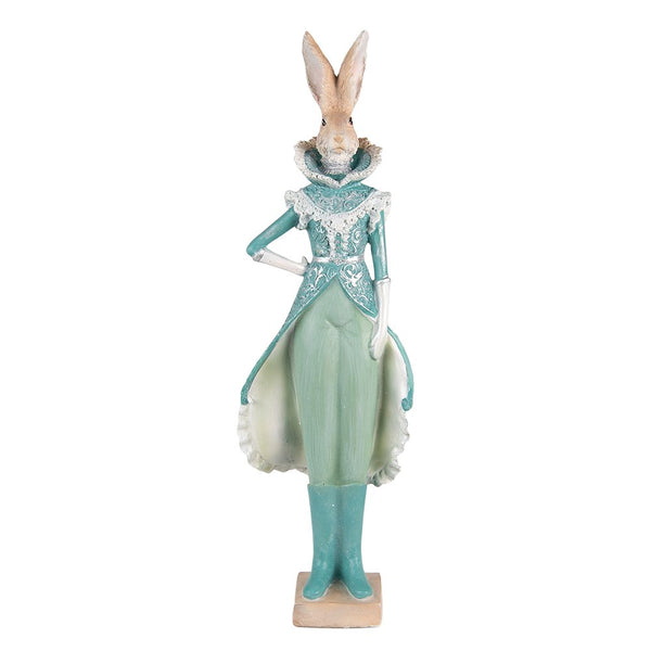 Decoration Statue Rabbit Turquoise 14x10x44 cm