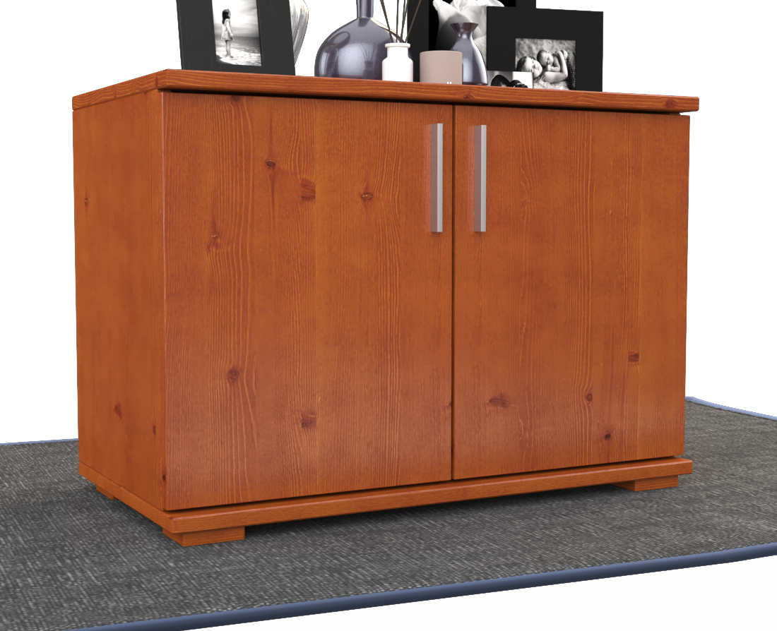 Nobis Kommode Sideboard | 2 Türig | 57cm hoch | 100% Bio Kiefer Massivholz