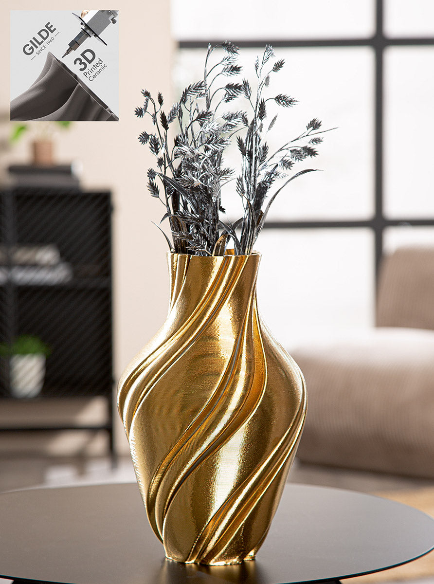 Vase Fold Keramik goldfarben