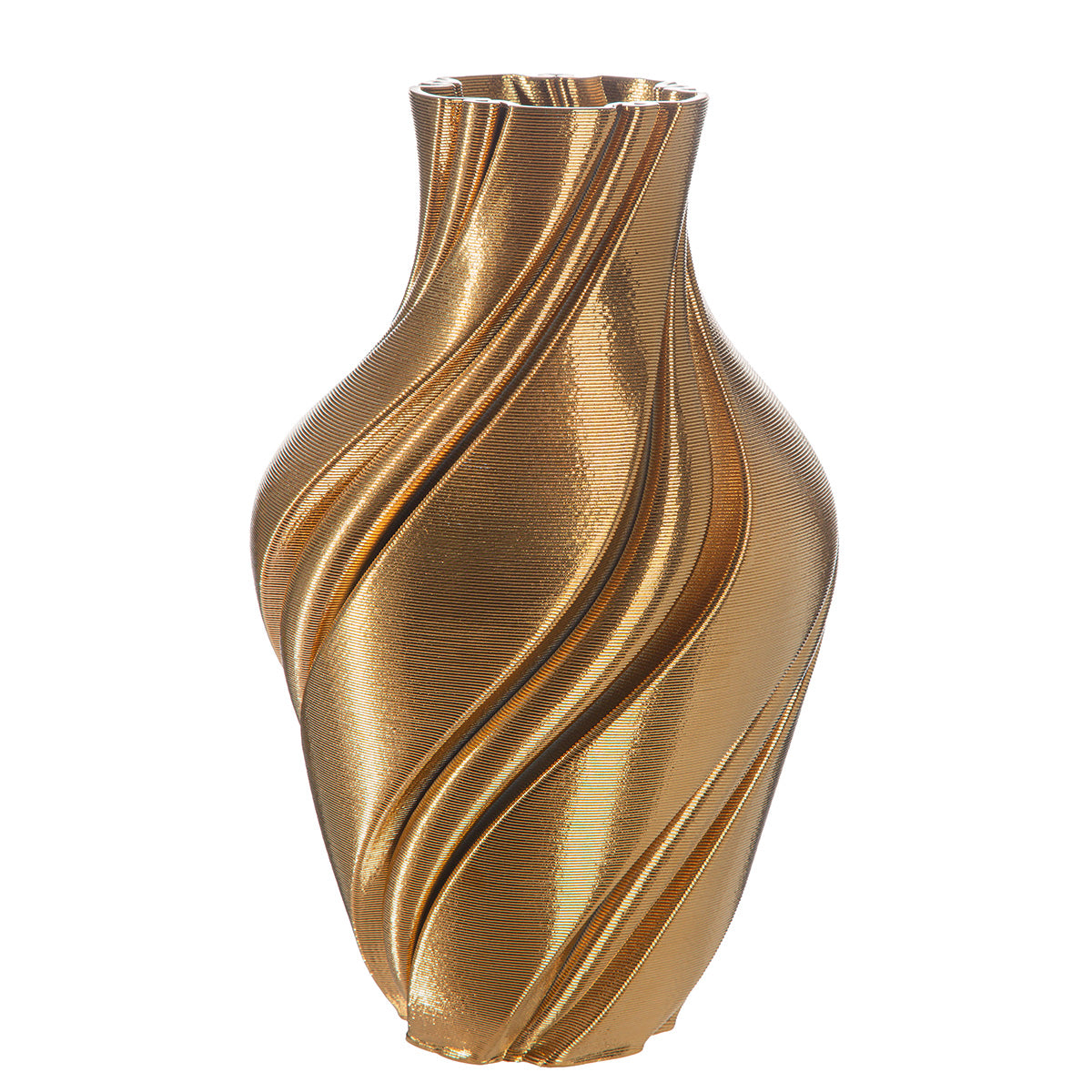 Vase Fold Keramik goldfarben