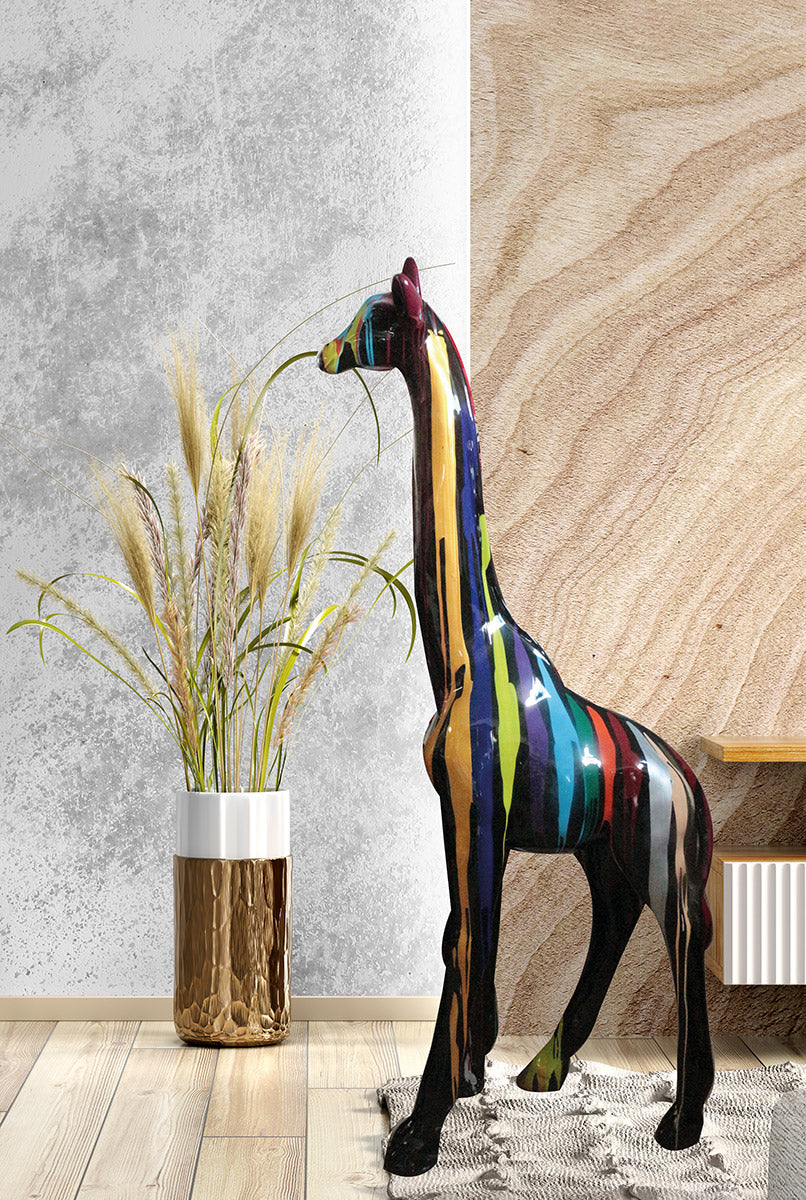 Figur Giraffe Kunstharz mehrfarbig 198cm