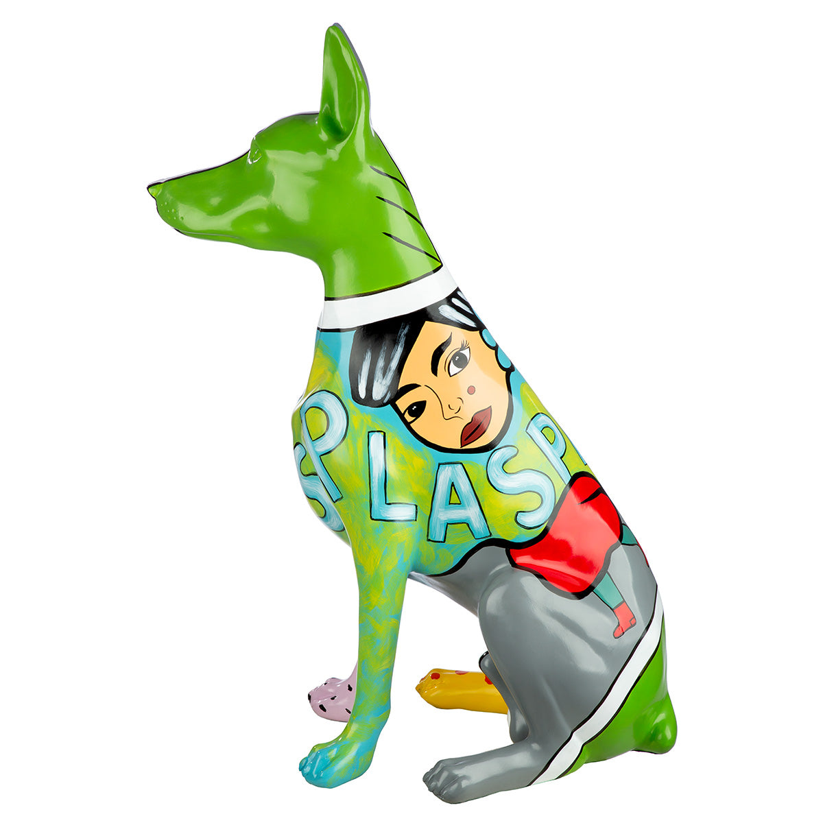 Figur Dobermann Kunstharz mehrfarbig