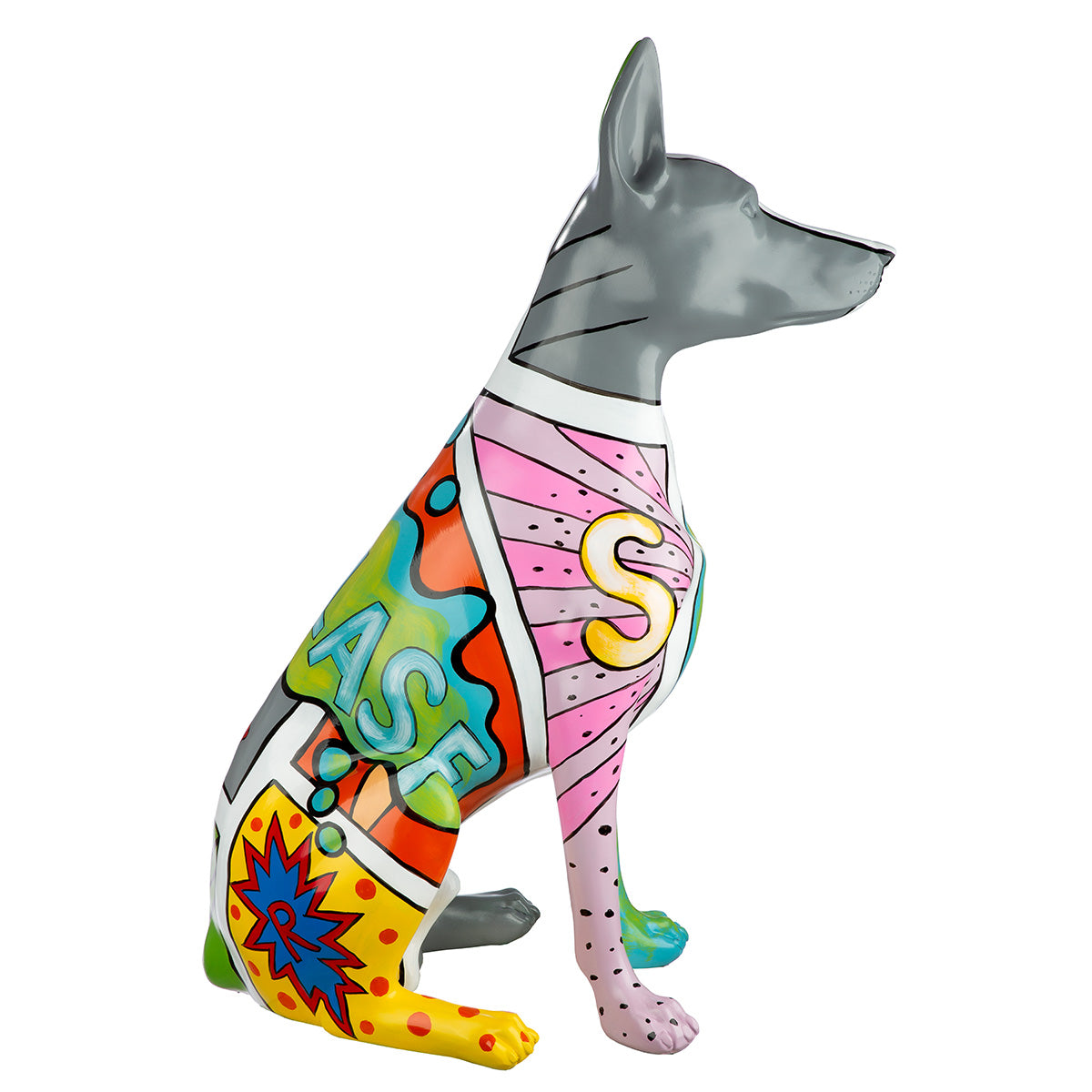 Figur Dobermann Kunstharz mehrfarbig