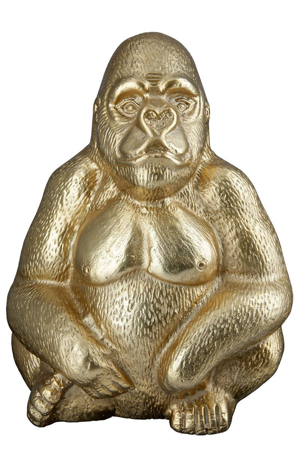 Handgefertigte Aluminium Skulptur "Gorilla" - sitzend