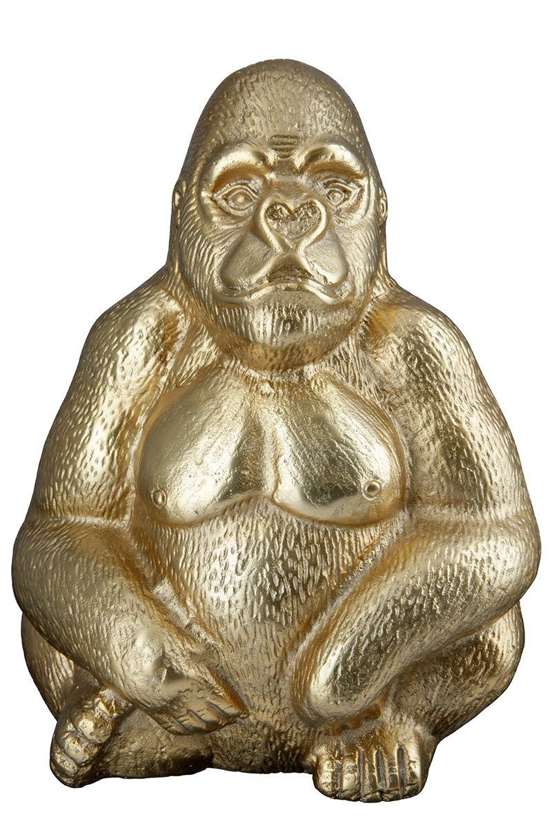 Handgefertigte Aluminium Skulptur "Gorilla" - sitzend