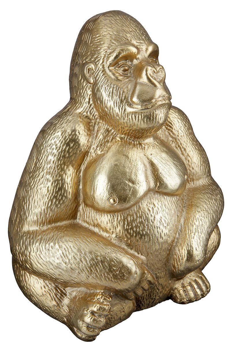 Handgefertigte Aluminium Skulptur "Gorilla" - sitzend