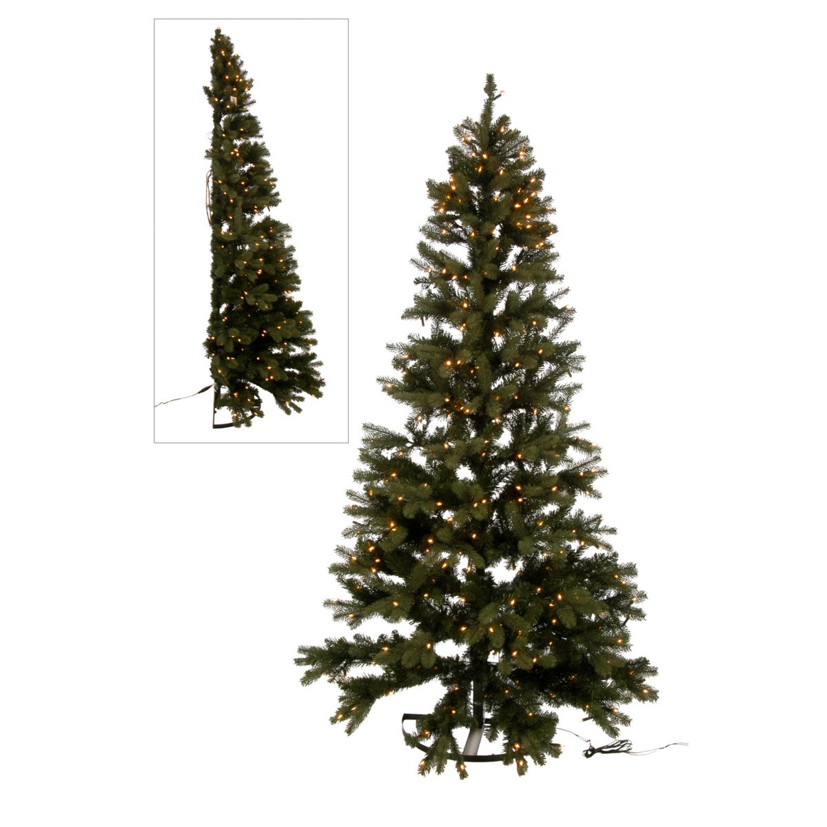 Weihnachtsbaum Halb Wand Kunststoff Mit Licht Grün 225cm