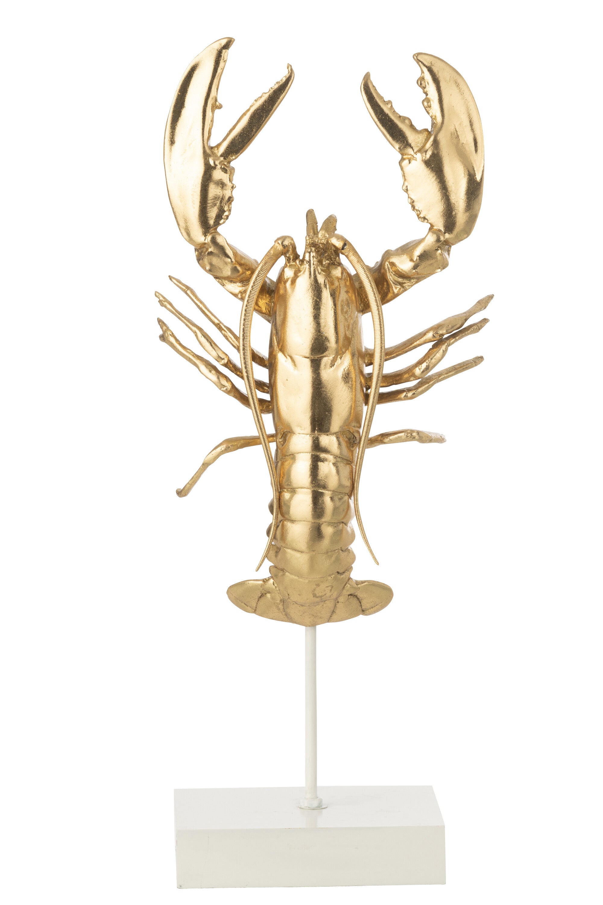 Hummer Skulptur Marino Aureo Stand goldfarben Deko Objekt
