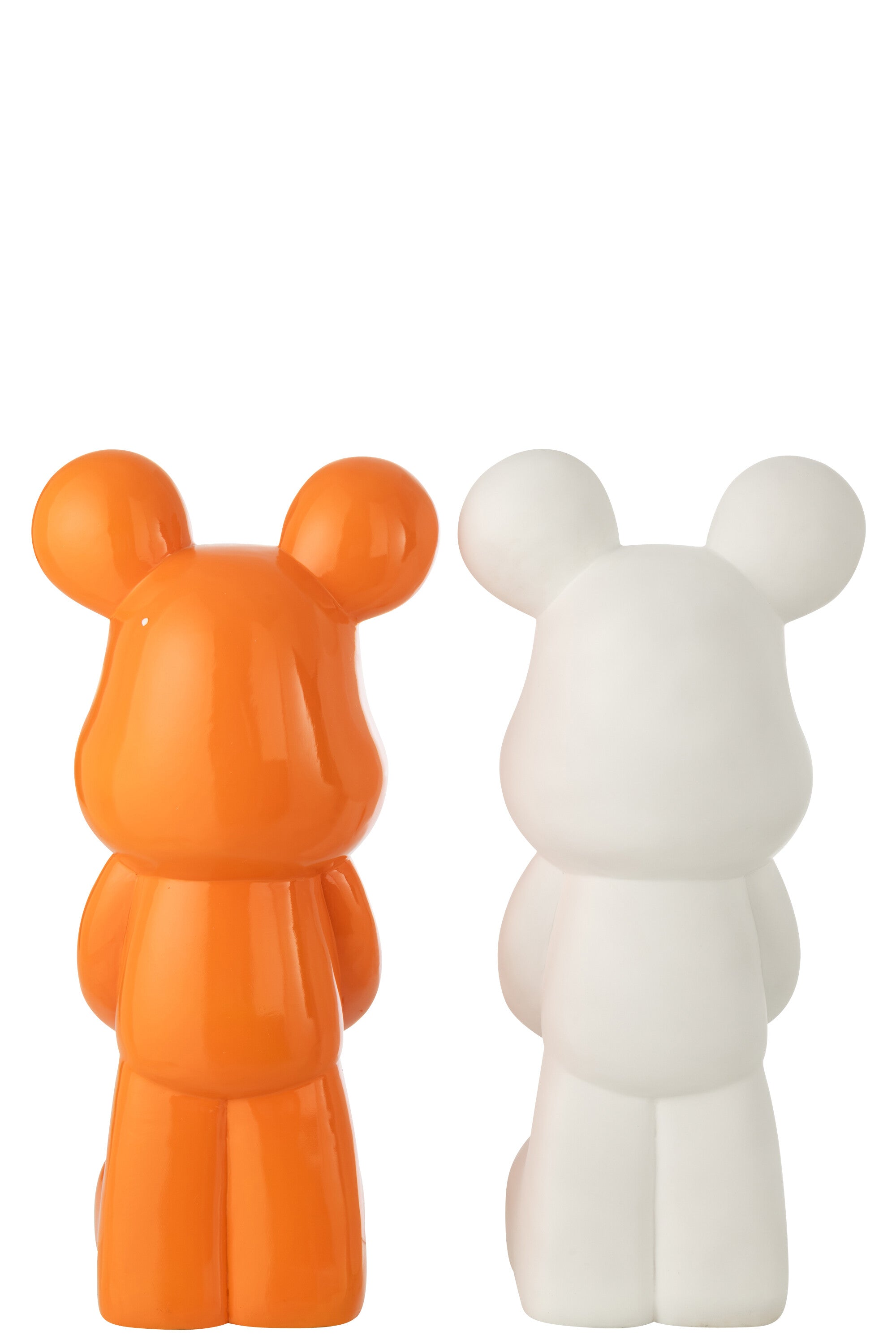 Deko Bär Herz Amora Duo weiss orange 2er Set Höhe 60cm