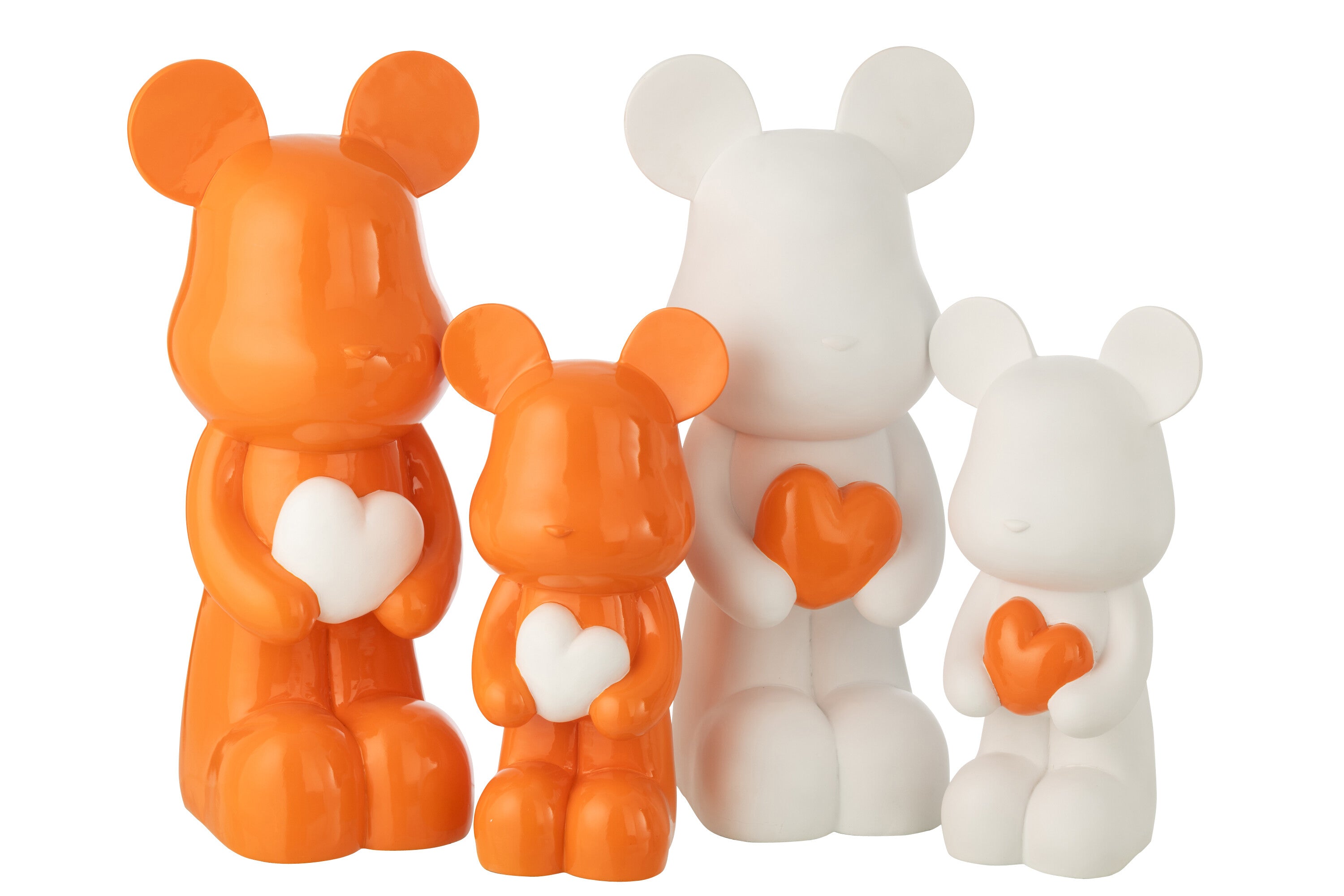 Deko Bär Herz Amora Duo weiss orange 2er Set Höhe 60cm