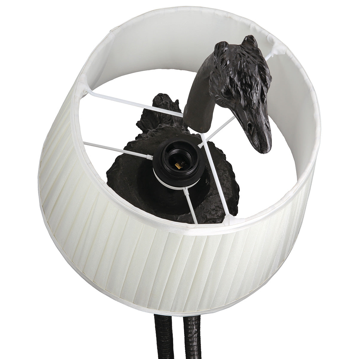 Ostrich Glow Tischleuchte Strauß Designlampe mit Stoffschirm