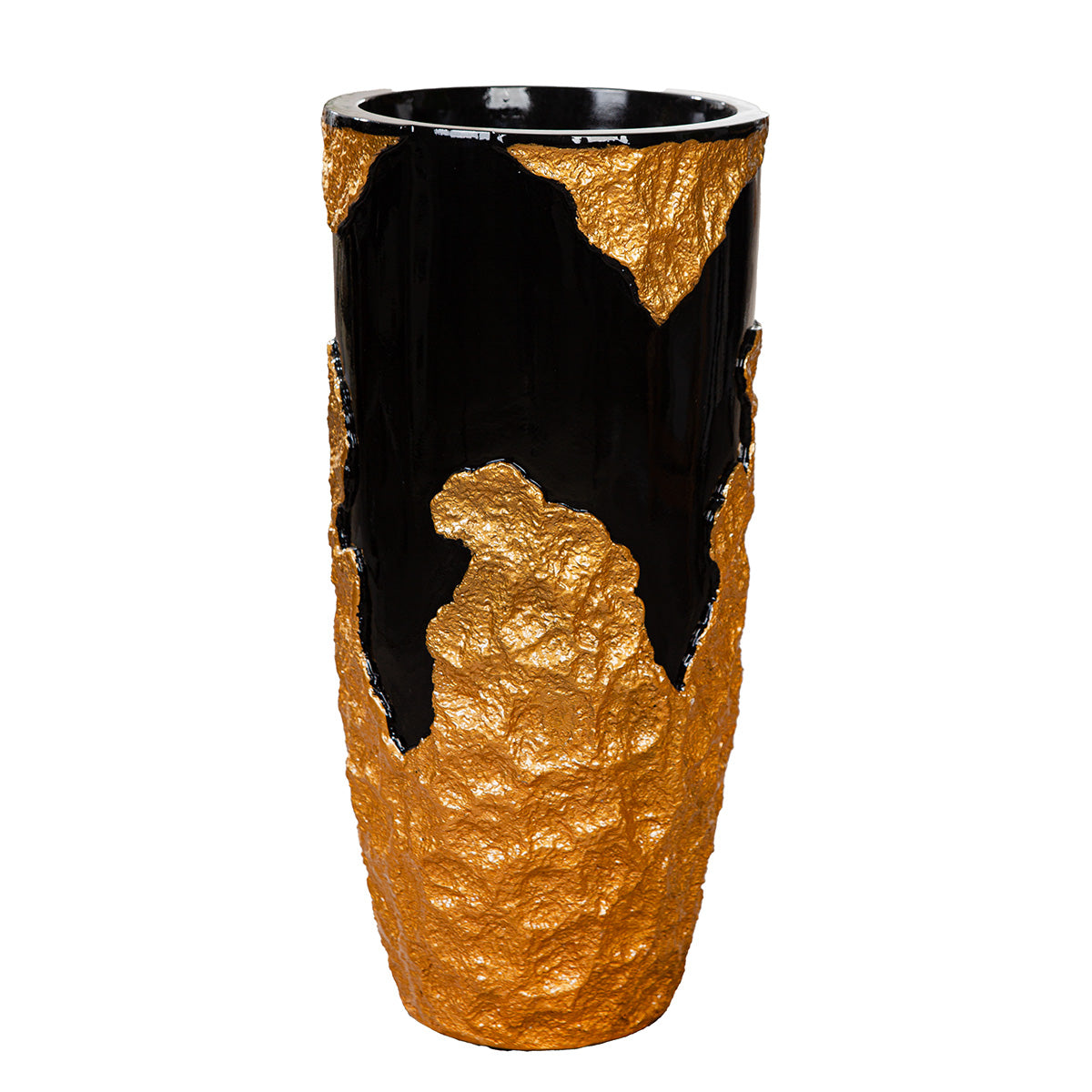 Übertopf XXL Rovamo schwarz gold Magnesia 70cm oder 90cm