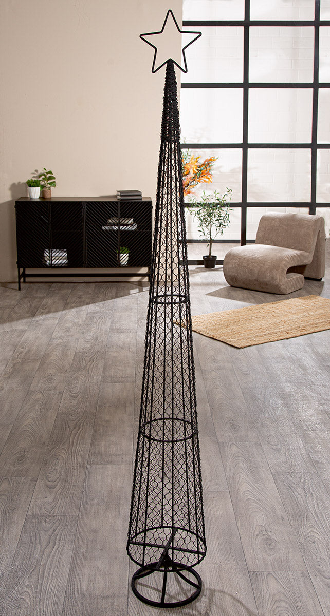 Dekoobjekt Cabo Weihnachtsbaum mit Stern Eisen schwarz 180cm