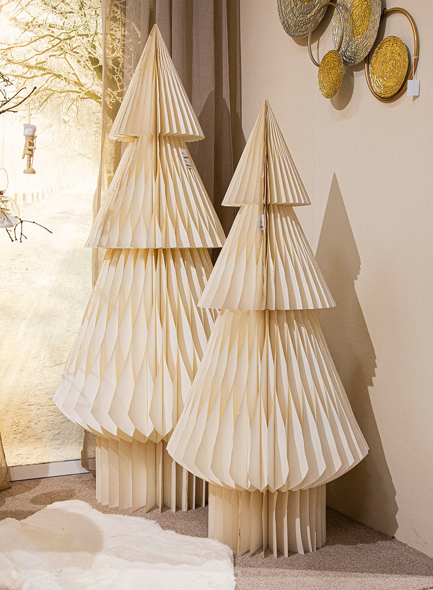 Dekoobjekt Honeycomb Weihnachtsbaum Papier creme