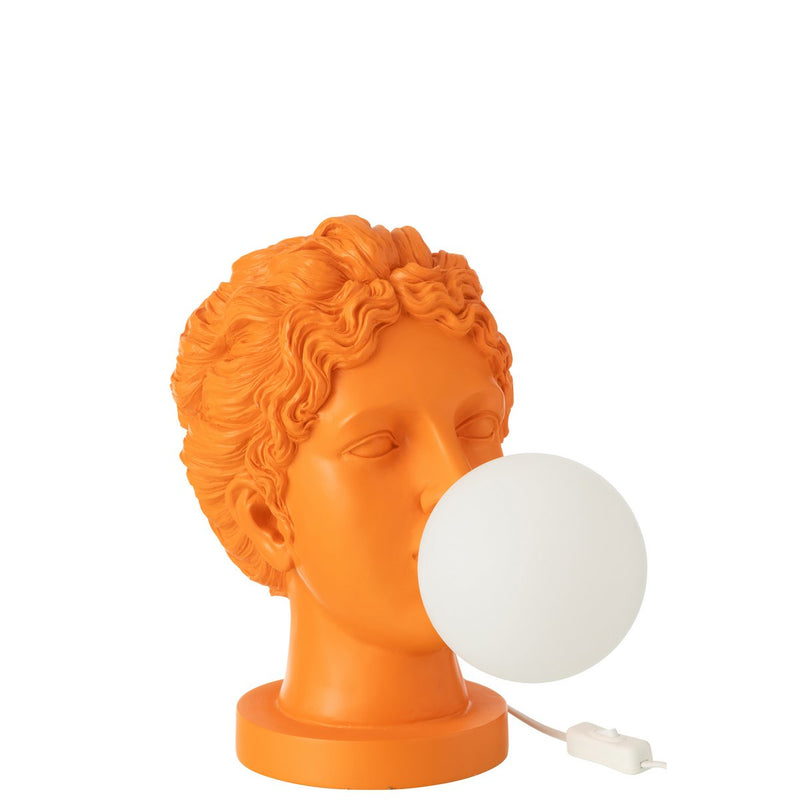 Table lamp Lady with bubble gum – Original design in orange