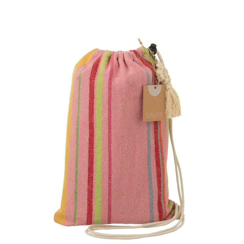 Hangmat Strepen Katoen/Polyester Roze+Mix