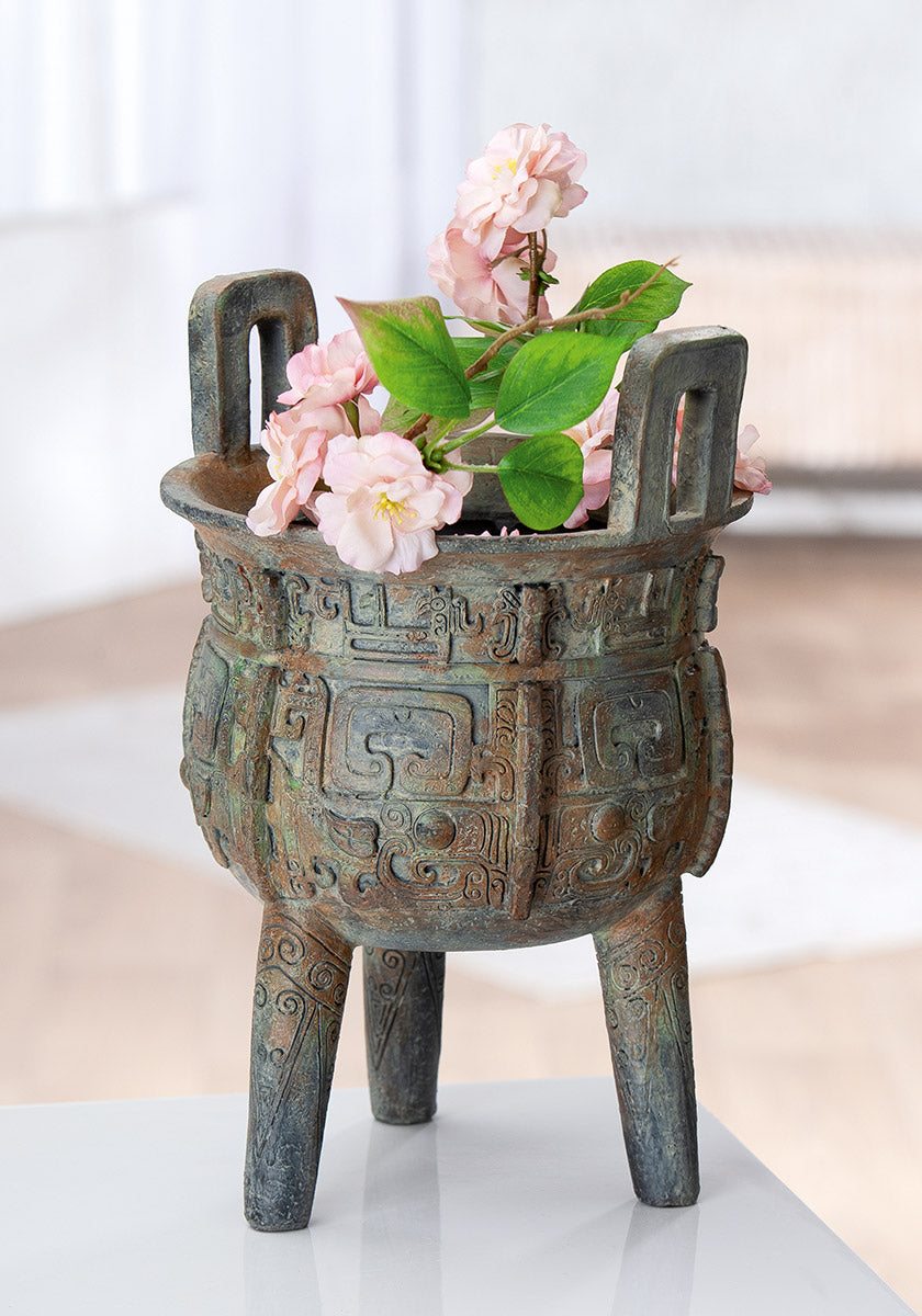 Übertopf Tashiro Asia Rund Antikdesign Grau