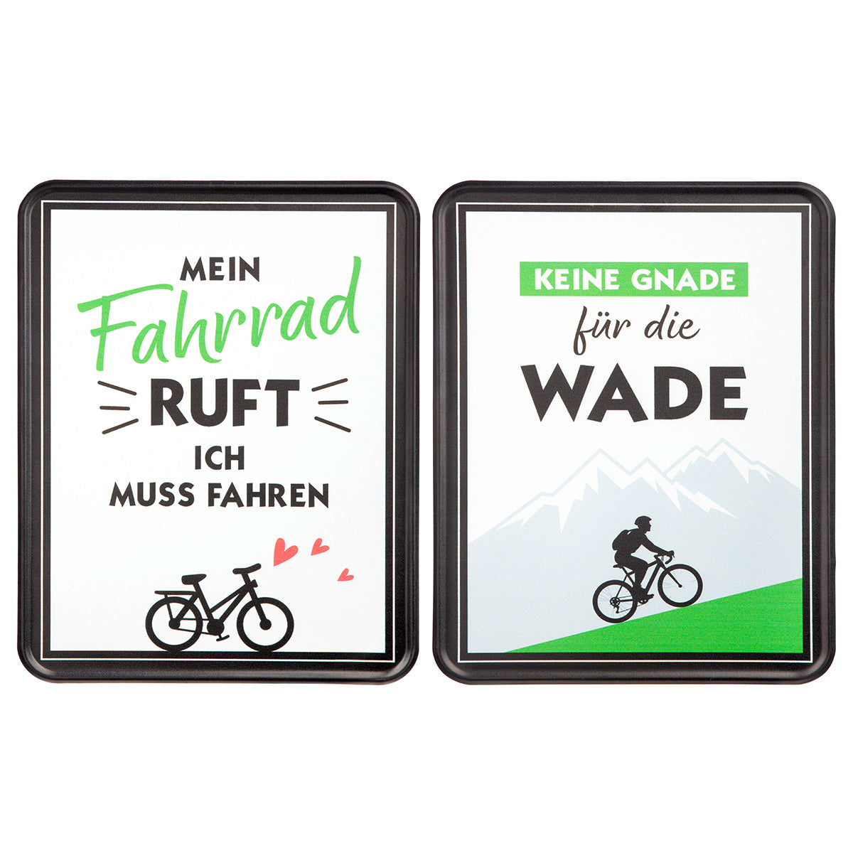 Metallschild Fahrradliebe rechteckig Wanddeko 2er Set