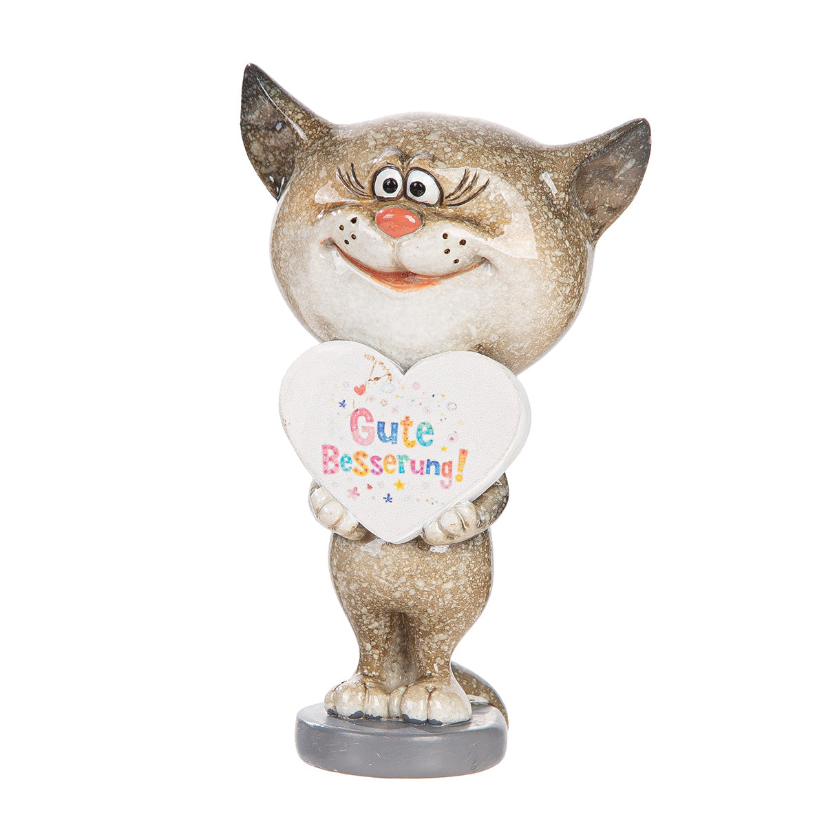 Genesungskatze Minka Dekofigur Gute Besserung Geschenkbox