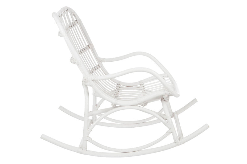 Schommelstoel rotan mat wit - Moderne elegantie en ontspanning voor thuis