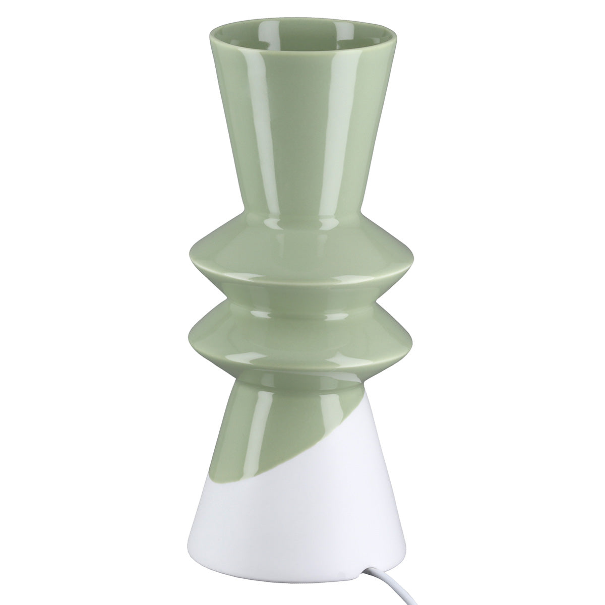 Tischleuchte Patos aus Porzellan in grün mit modernem Design