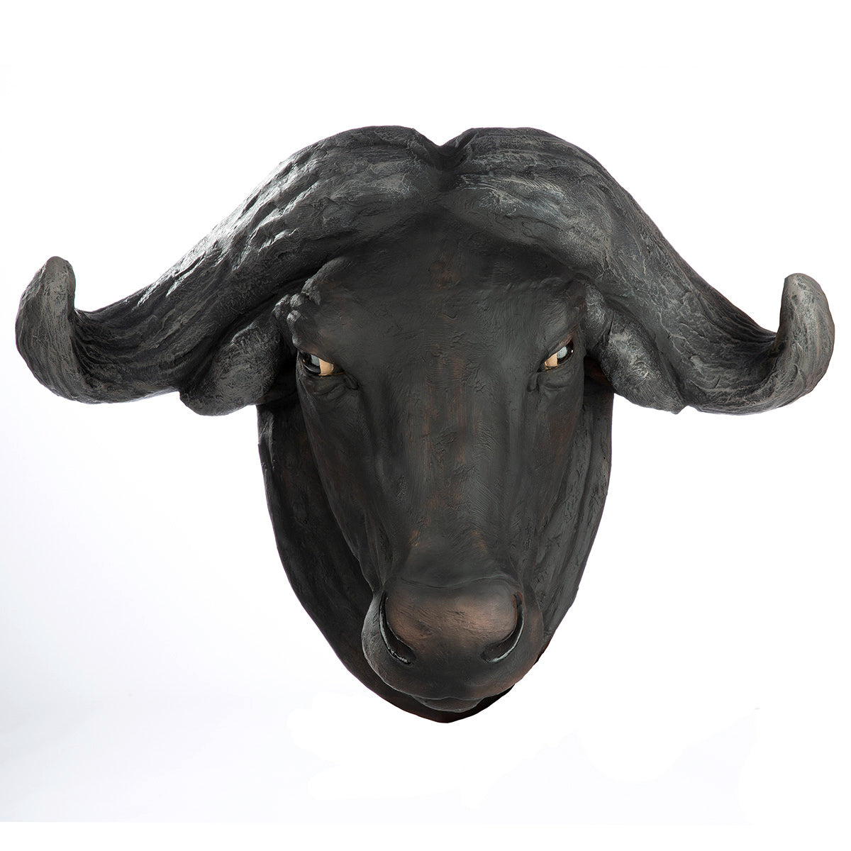 Wandobjekt Bison Büffel Kopf modern schwarz 3D Skulptur