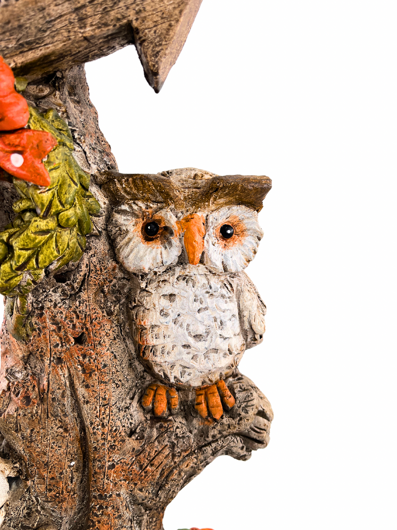Autumnal welcome sign with owl and squirrel 52 cm