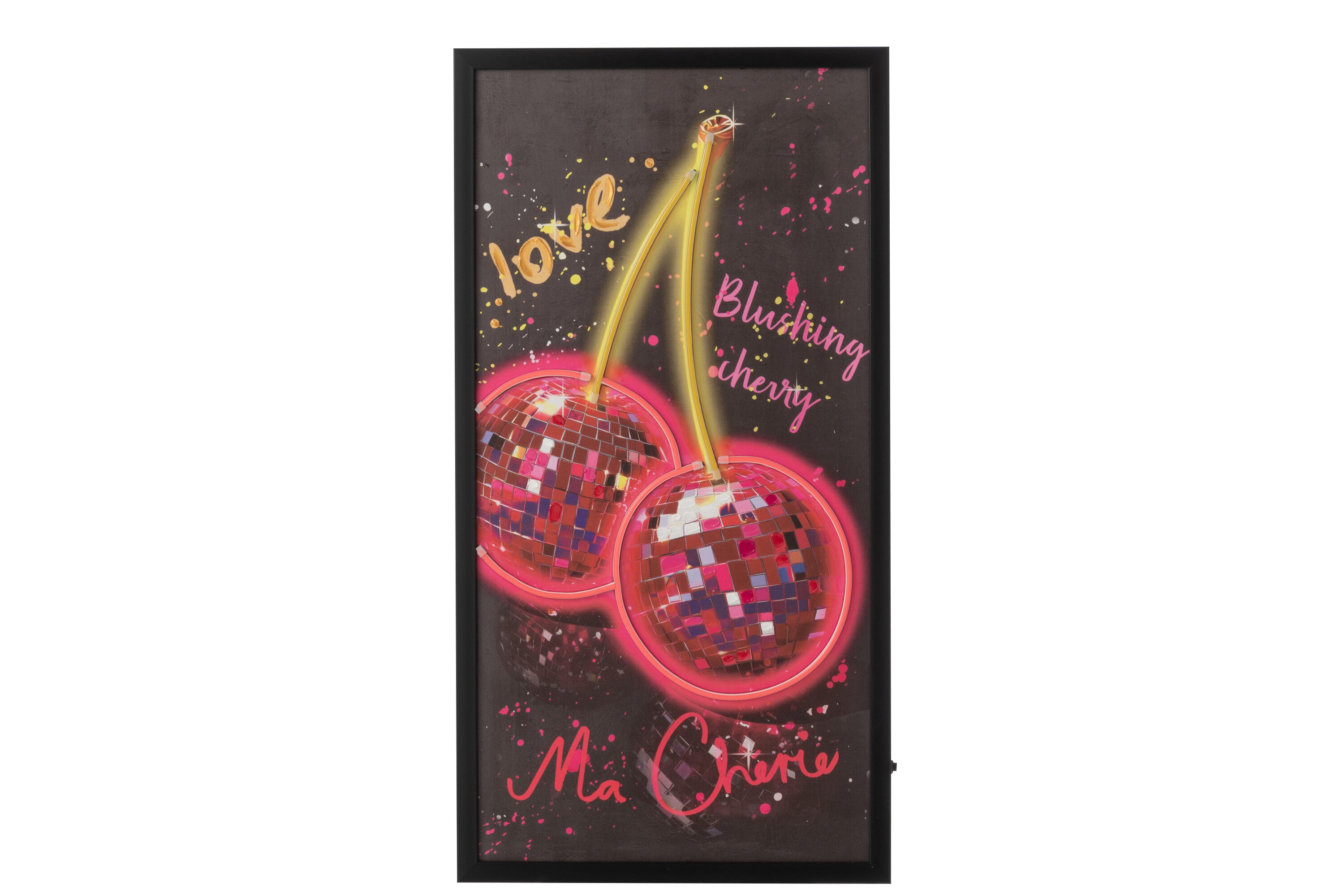 LED Wandbild Neon Cherry Glow 83 x 43 cm