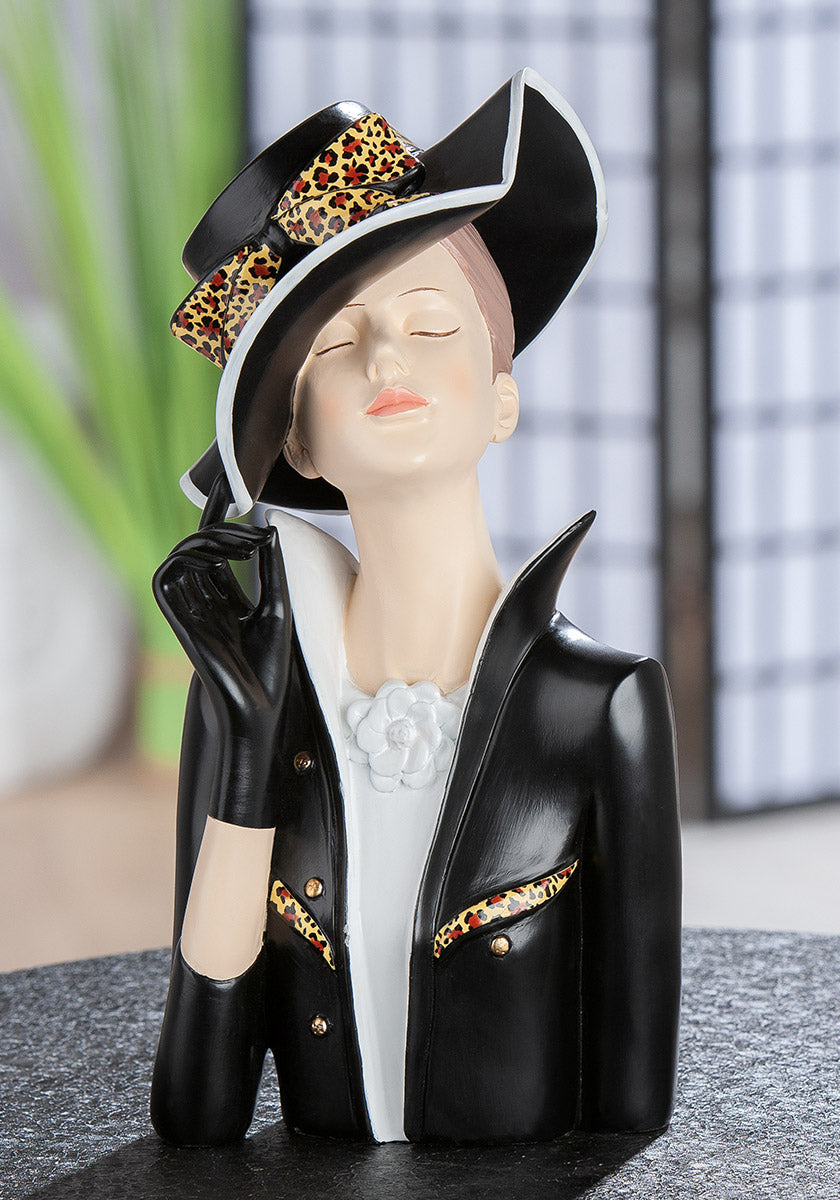 Dekofigur Lady Leopard Dame Polyresin 29 cm