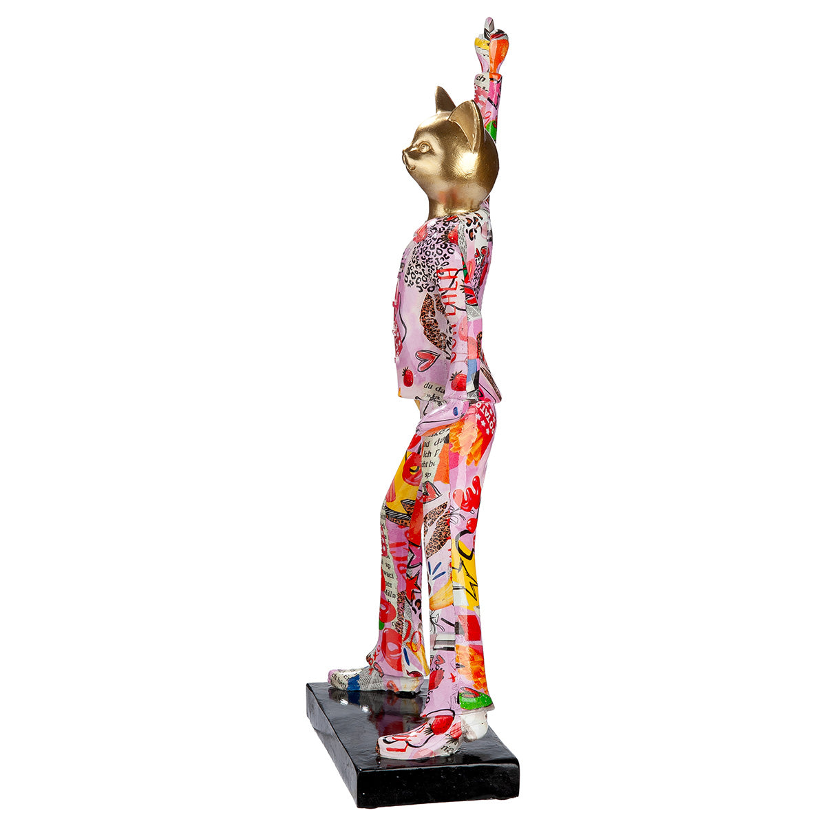 Katze Figur Nova mehrfarbig Streetart moderne Deko 40 cm