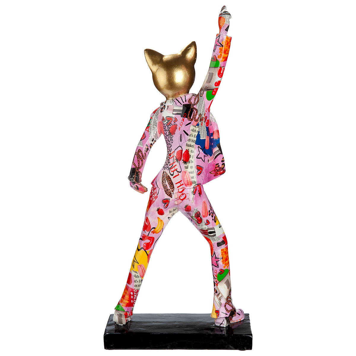 Katze Figur Nova mehrfarbig Streetart moderne Deko 40 cm