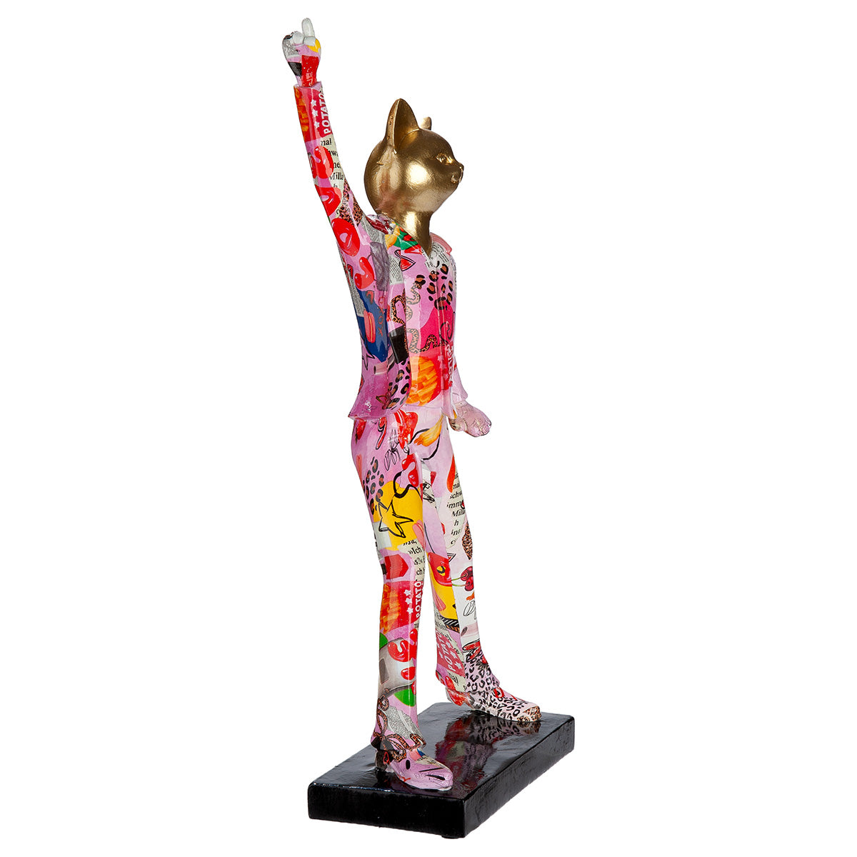 Katze Figur Nova mehrfarbig Streetart moderne Deko 40 cm