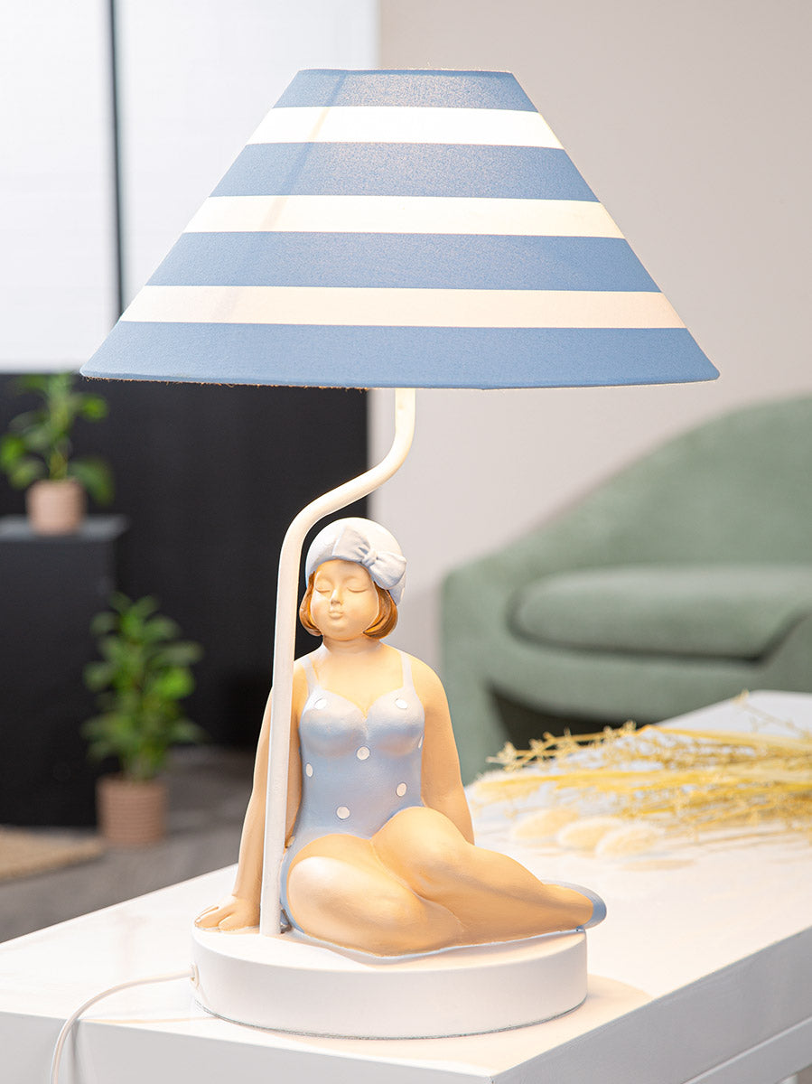 Tischleuchte Maribel Becky Badenixe Blau Weiß 42 cm