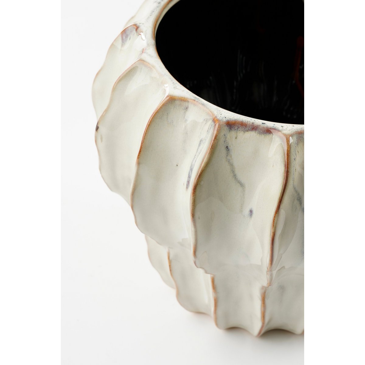 Altea Blumenpot im Inneren - H20 x Ø25 cm - Keramik - Weiß