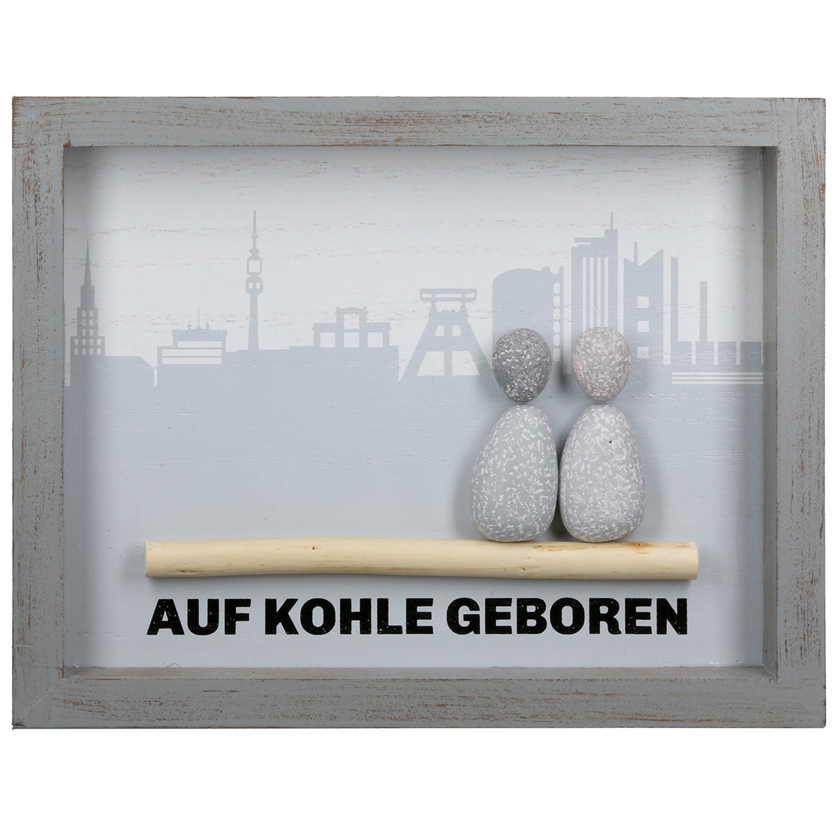 Steinbild Glück Auf 2er set Wanddeko