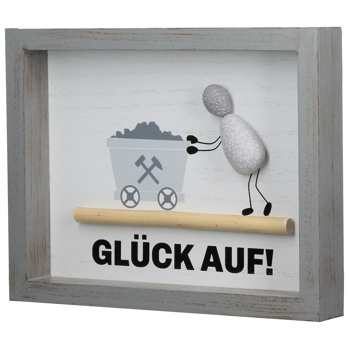 Steinbild Glück Auf 2er set Wanddeko