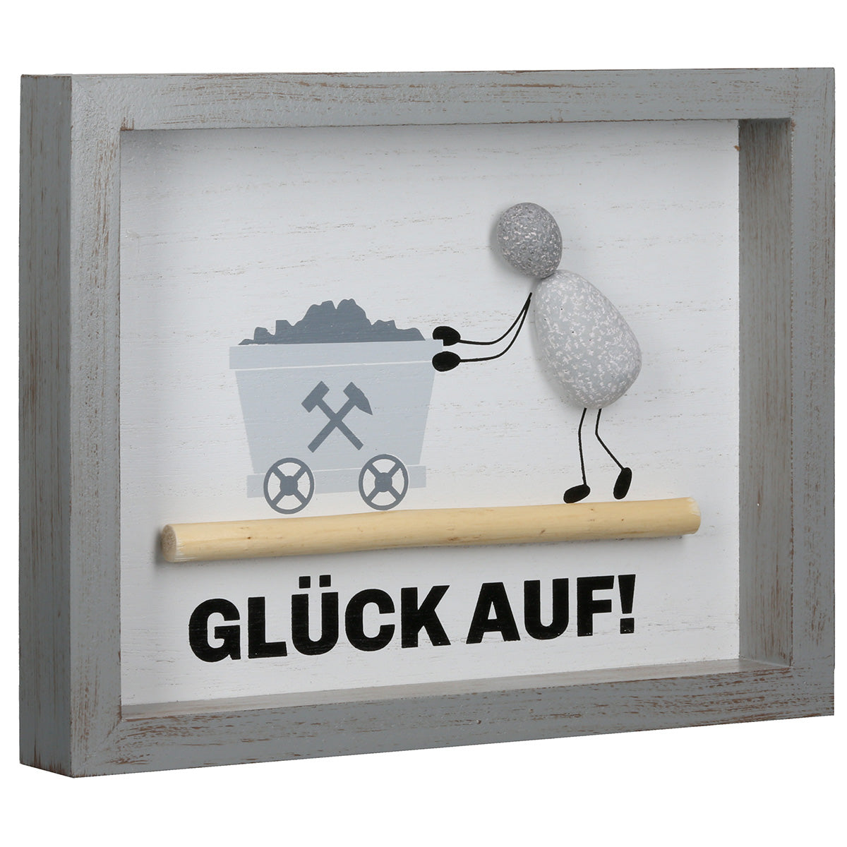 Steinbild Glück Auf 2er set Wanddeko