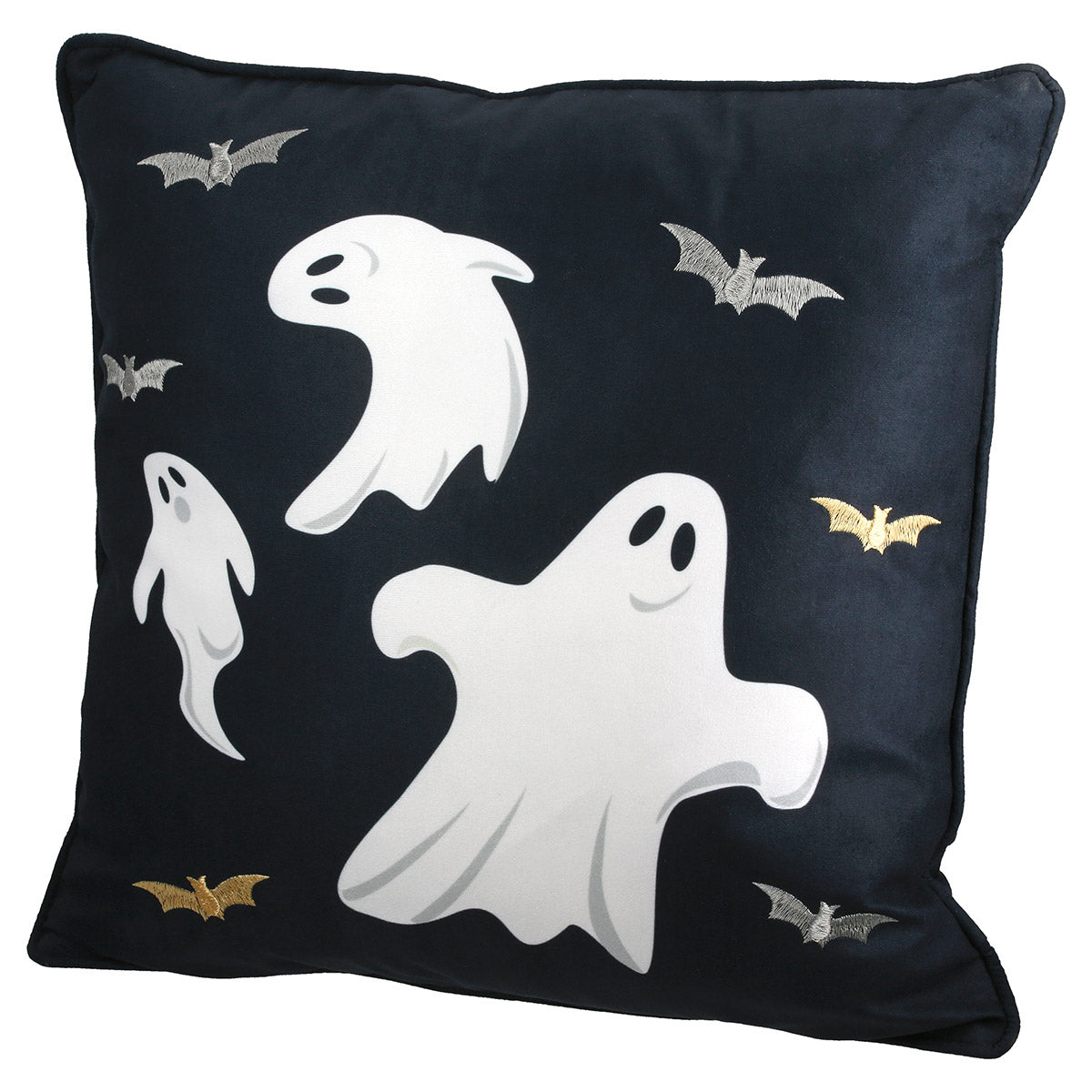 Halloween Kissen 3er Set Geisterflug 45 x 45 cm Schwarz