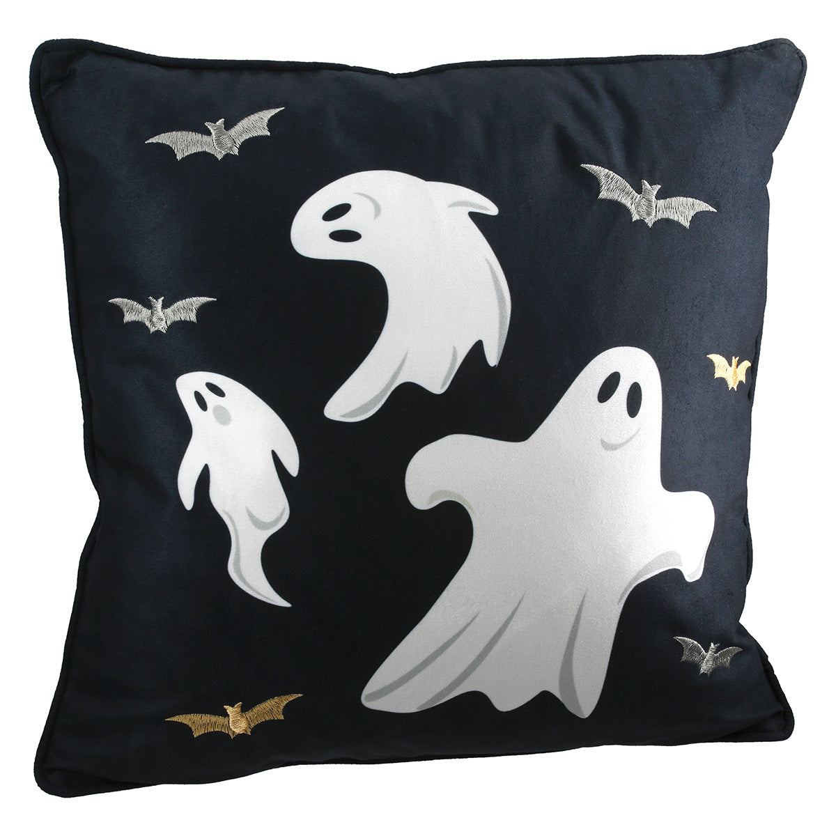 Halloween Kissen 3er Set Geisterflug 45 x 45 cm Schwarz
