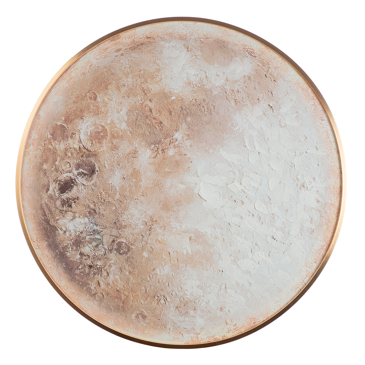 LED Wandbild Mond Luna Aurea rund mit Beleuchtung