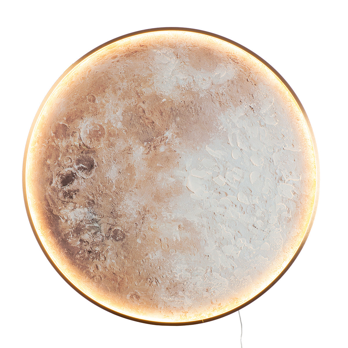 LED Wandbild Mond Luna Aurea rund mit Beleuchtung